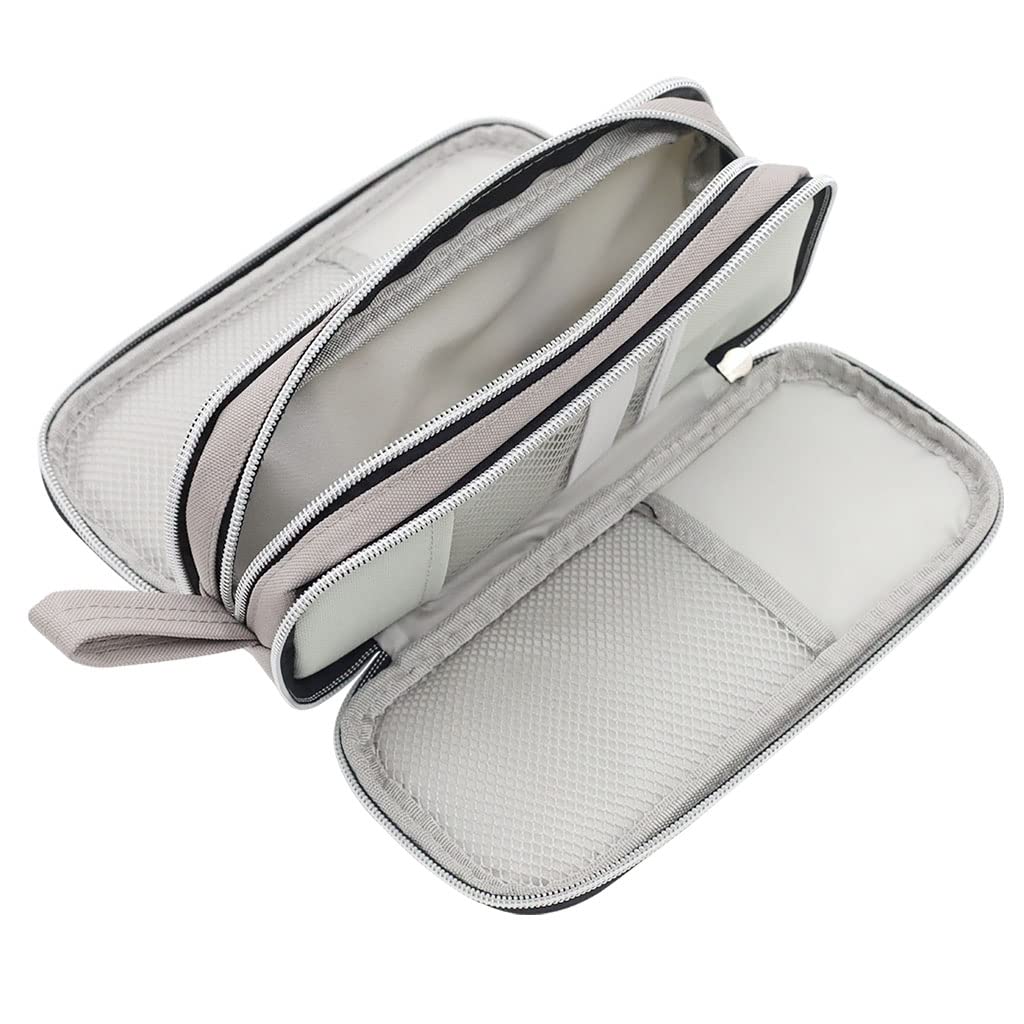Climberty® Large Capacity Pencil Case, 3 Layers of Storage 3 Metal Zippers, Portable Durable Pen Pencil Case with Handle, Aesthetic Pencil Case for School Supplies Office Teen Girls Adults (Grey) Climberty® Large Capacity Pencil Case, 3 Layers of Storage 3 Metal Zippers, Portable Durable Pen Pencil Case with Handle, Aesthetic Pencil Case for School Supplies Office Teen Girls Adults (Grey)